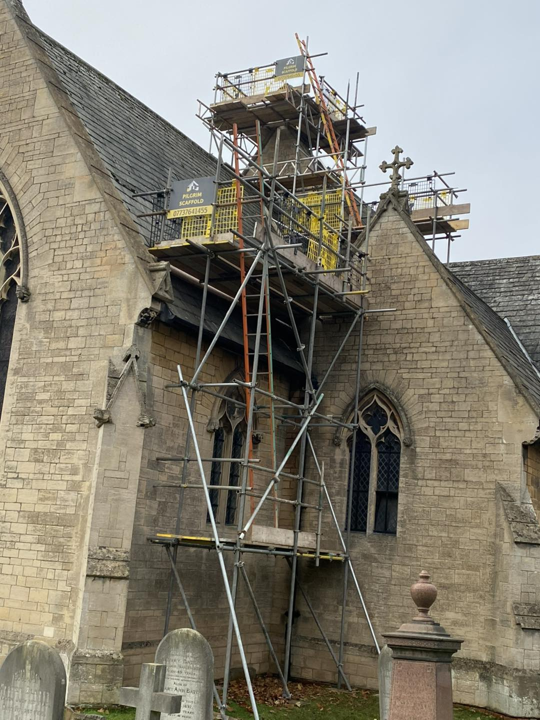 Church tower scaffold access